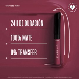 Cyzone Labial Mate Studio Look – 24H de Duración, No Transfer, Color Mate Intenso y Alta Pigmentación – 6 ml (ULTIMATE WINE)
