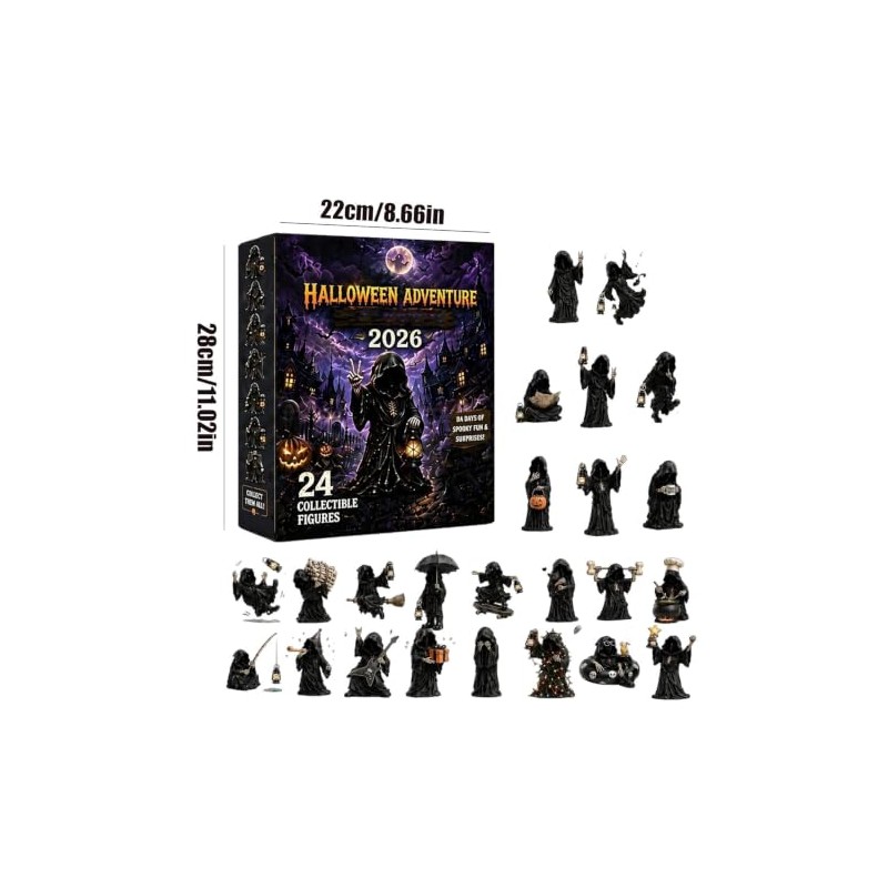 Calendario Cuenta Regresiva Halloween Con Figura Recuerdo Coleccionable