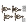 The Metal Magician Antique Brass T-Strap Hinges, Pack of 4