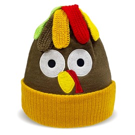 Dolkoic Thanksgiving Turkey Beanie Hat Knitted Cap for Women Men Party Dress Up Running Cosplay Costume