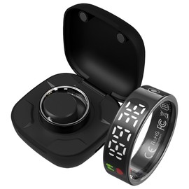 Yeforu Smart Ring Health Tracker Screen Display Fitness Ring Sleep Heart Rate Tracking Exercise with Calories Steps Counter Smart Rings for Android iOS Phones