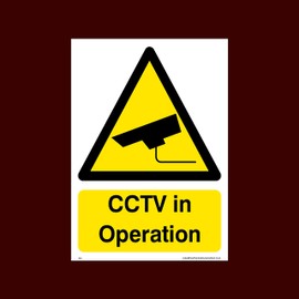 CCTV in operation Plastic Sign (S18) - CCTV, Security, Warning, Alarmed, Surveillance, Camera, Dogs, Premises