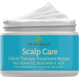 Taliah Waajid Scalp Care Follicle Therapy Treatment Masque | Plant-Based Hair & Scalp Treatment | Wild Sea Moss, Rosemary & Aloe to Restore Moisture and Strengthen Hair - 12oz (V104)