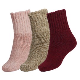 BomKinta Women Winter Solid Socks Thick Warm Wool Socks Cozy Crew Socks for Women Christmas Gift (3 Pairs)