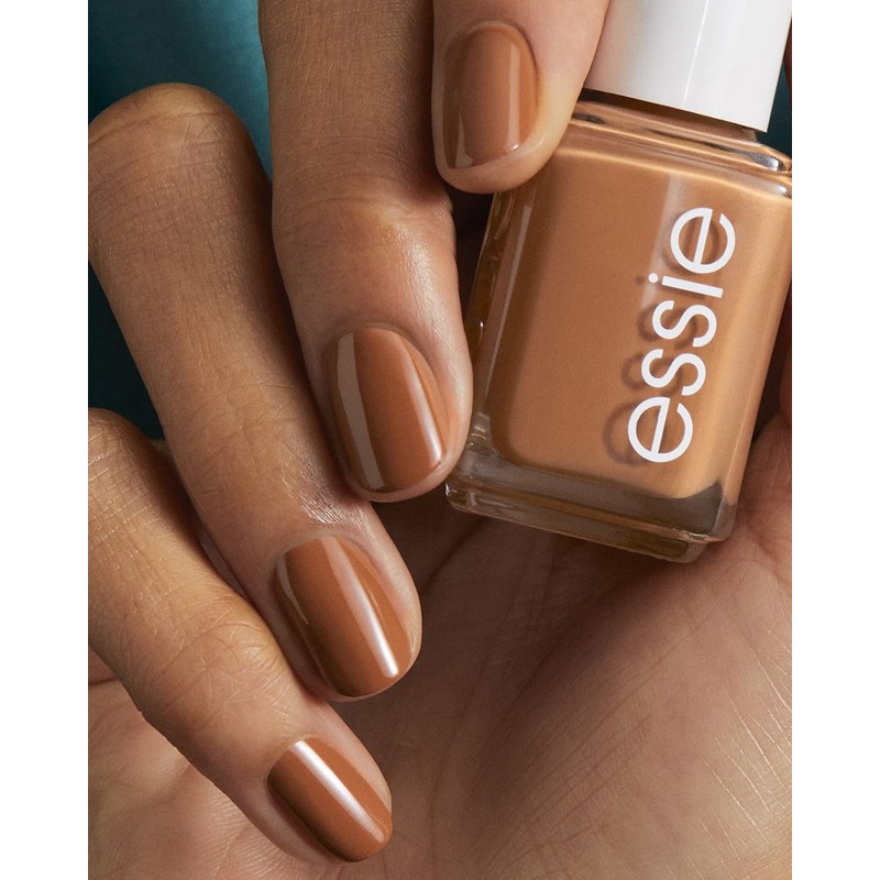 essie Salon-Quality Nail Polish, 8-Free Vegan, Warm Cognac, Midnight Delight,