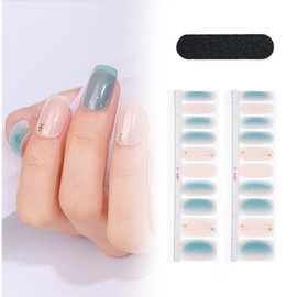 Harilla 20x Gel Nail Wrap Aufkleber Abziehbilder Nagel Dekoration Aufkleber Geschenke Ausgehärtete Gel Nagelstreifen Nagel Gel Polnisch Streifen für Frauen, BLAU