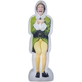 Gemmy Photorealistic Christmas Airblown Inflatable Excited Buddy The Elf S LG WB, 6 ft Tall, Green