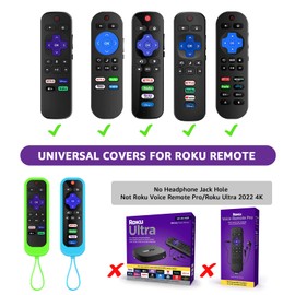 3Pack Climberer Roku Remote Case Cover - Compatible with TCL/Hisense & Sharp Roku TVs | Glow in the Dark
