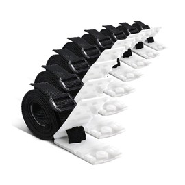 ALFORDSON Pool Cover Roller 8X Straps Kit Solar Swimming Pool Thermal Blanket Attachment for Pool Cover Reel, 8 Sets Replacement Clips & Nylon Straps for Inground Pools, Black