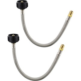 12 in Propane Hose - Propane Pigtail Hose Without Gauge - QCC1/TYPE 1 Rubber Camper Tank Hose - Propane Pigtail for RV - LP Gas Pigtail - RV Supplies - 2 Pack