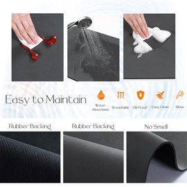 BANEBOR 24"x16" Washer Dryer Cover - Non-Slip Washing Machine Top Mat, Cut-to-Fit Laundry Machine Protector for Kitchen/Home, Absorbent Quick-Dry Pad (Navy, 24"x16")