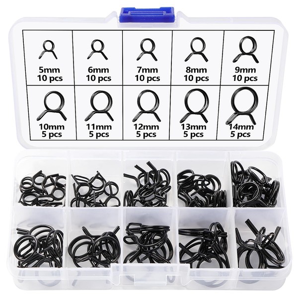 Lyeteung 75 Pieces 10 Sizes 5-14 mm Double Wire Fuel