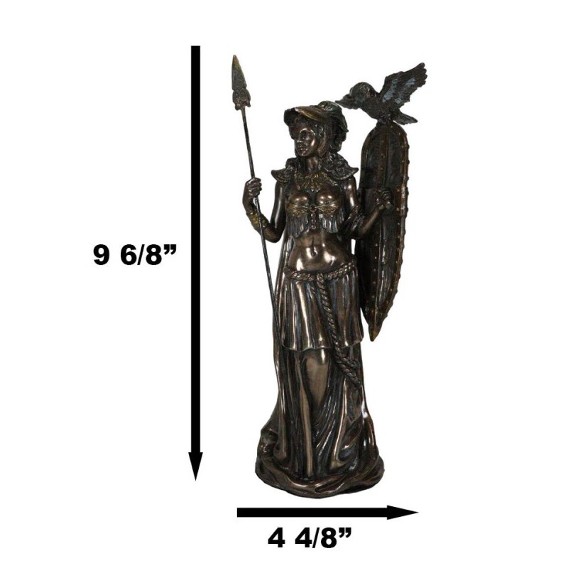 Greek Goddess Athena Wearing Helmet With Spear Aegis Shield And