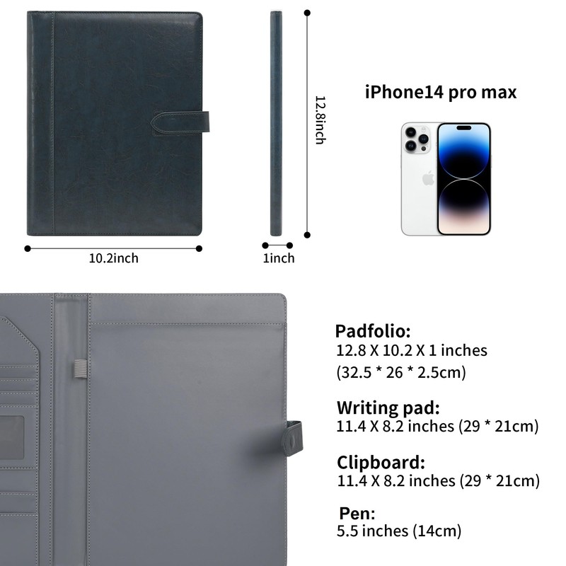 Wason A4 Writing Case, Document Folder, Leather PU Portfolio with