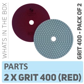 Stadea PPW213D Diamond Polishing Pads 5" For Concrete Terrazzo Marble Granite Countertop Floor Wet Polishing, Grit 400 - Pack of 2