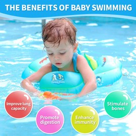 YOUWANLI Baby Swimming Float- Safe and Fun Water Experience for Infants (Blue+Canopy, L)