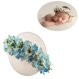 Vomdrok Newborn Photography Props Headband Baby Photoshoots Girl Hair Accessories Newborn Princess Headwear Photography Props (Blue)