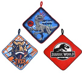 Marushin 4985002700 Lunch Box Towel With Loop, Set of 3, Design: Jurassic World, Scar World, Character, Supplies for Kindergarten, Nursery School, Elementary School, Suitable for Boys