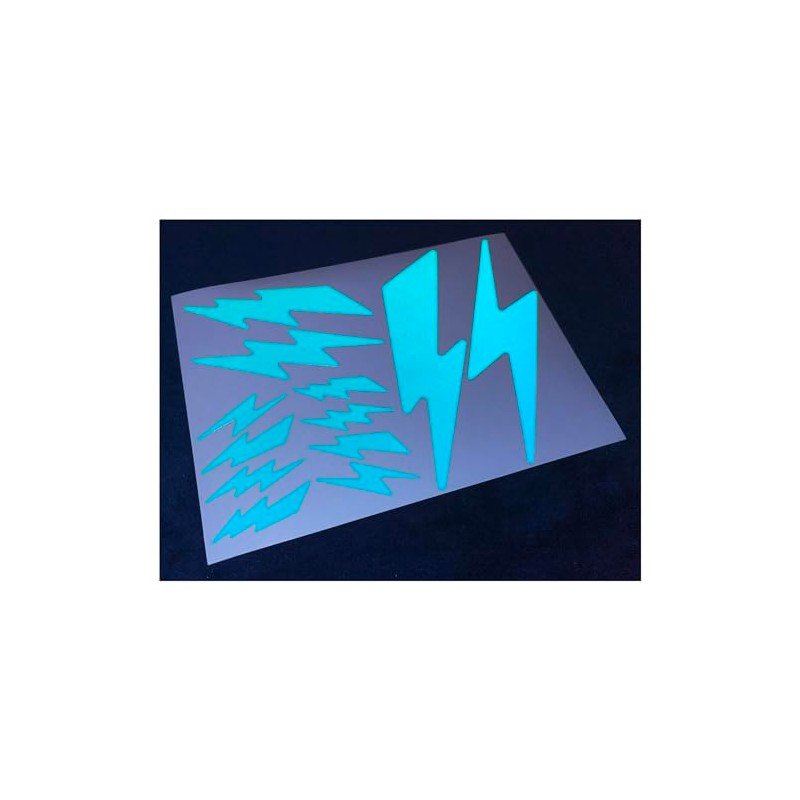 Veloviz Reflective Lightning Bolt (Assorted) Blue Die-Cut Vinyl Cargo Bike