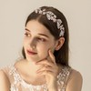 AMMEI HEADPIECE Rose Gold Wedding Headband Flower Leaves Design Hair