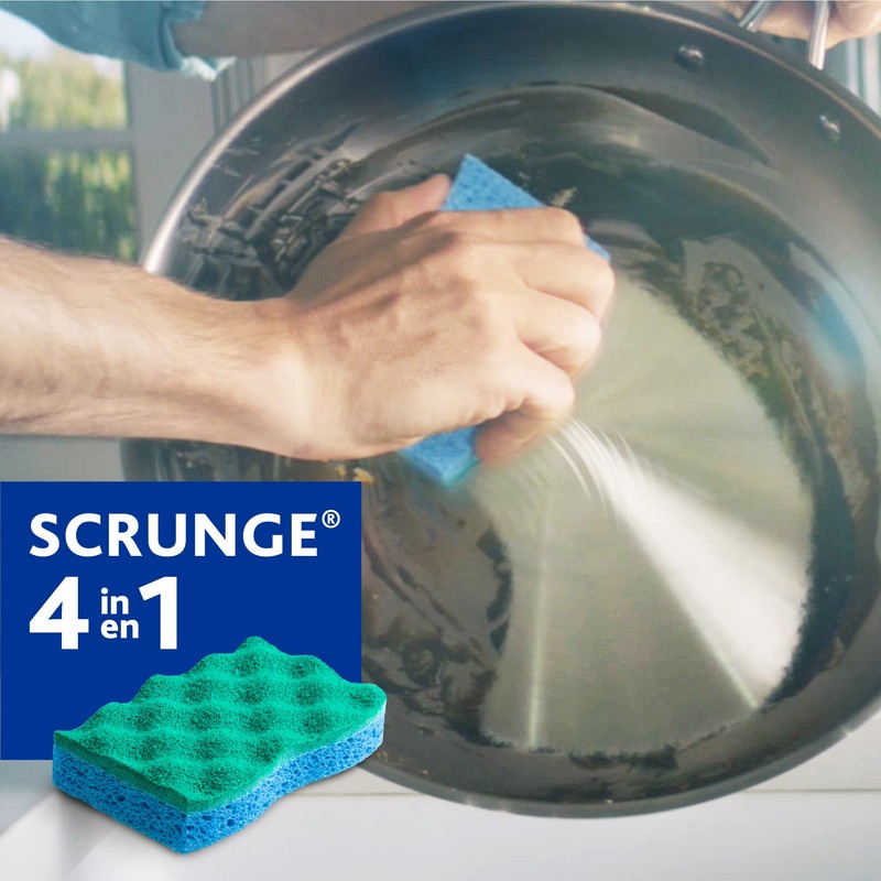 Vileda Scrunge Multi-Use No-Scratch Scrub Sponge (Pack of 16)