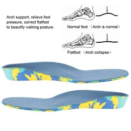 Plantilla ortopédica para niños EVA plantillas para zapatos con soporte para pies de arco alto, plantillas para pelusa, plantillas ortopédicas para insertar, plantillas ortopédicas (XXL -azul)