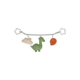 Sterntaler Dino Rexi Pram Chain - Baby Toy Made of Soft Fine Cord - Pushchair Accessories Easy to Attach & with Integrated Elastic Band, Stone Green
