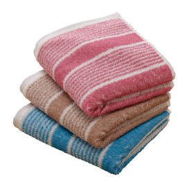 Kosugizen Face Towel, Soft Cotton Border, 13.4 x 31.5 inches (34 x 80 cm), 3 Color Set