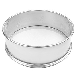 Vollum Stainless Steel Flour Sifter Fine Mesh Round Flour Sieve for Baking 9.5" Diameter x 2.5" High; 20 Mesh (Hole Size 0.85mm)
