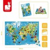 Janod 200 Piece World Atlas Floor Puzzle with Endangered Animal