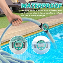 GRYVOZE 1 Inch PP Digital Turbine Flow Meter, 2.6-26 GPM Inline NPT Thread Flowmeter for Urea, Chemicals, Acid and Alkaline Liquids, Water, Diesel, Gasoline, Kerosene, and Other Liquids.