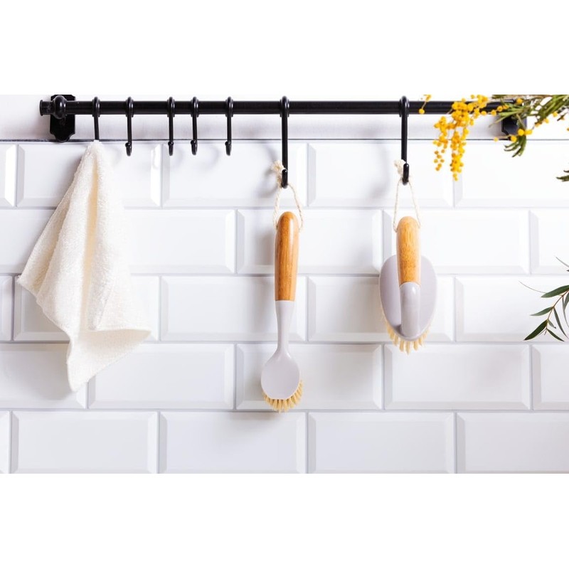 ECONATURAL by York 40530 Scrubbing Brush Bamboo, Beige, Standard