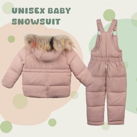 CYTAFE Baby Girls Boys' Snowsuit Winter Clothes Kids Coats Toddler Snow Pants and Jacket Pink 4-5 Years