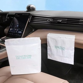 Car Trash Bin, 20pcs Car Trash Can with Lid, 25cm x 25cm HDPE Leak-Proof Vehicle Garbage Bag, Portable Car Trash Bin for Car, Truck, RV, and Office Use