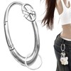 Silver Zinc Alloy Double Star Push Button Large Keychain, Cute