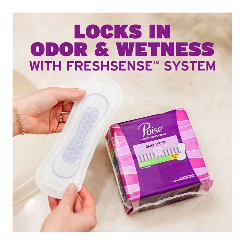 Poise Daily Incontinence Panty Liners, Very Light 2 Drop Absorbency,