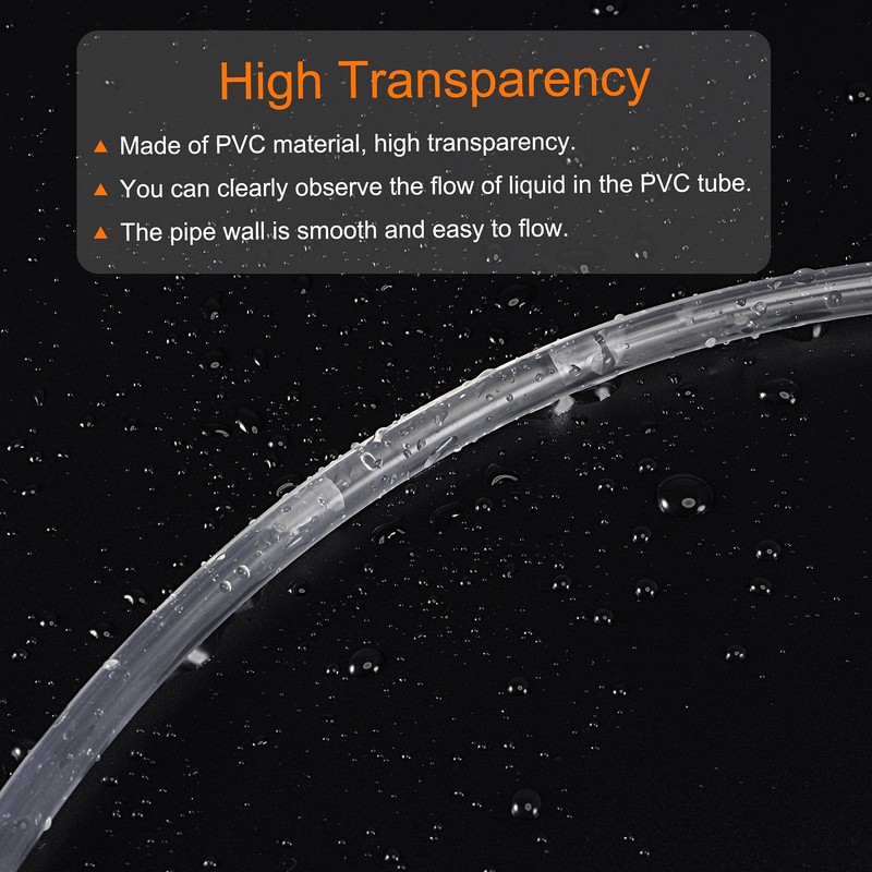 sourcing map PVC Vinyl Tube 4.5 mm ID 6.5 mm