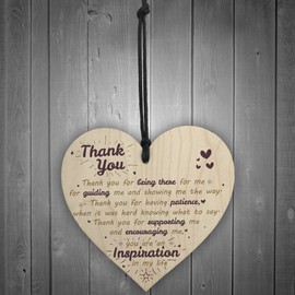 RED OCEAN Thank You For Being There Wooden Hanging Heart Love Family Friendship Anniversary Plaque THANK YOU Gift Sign