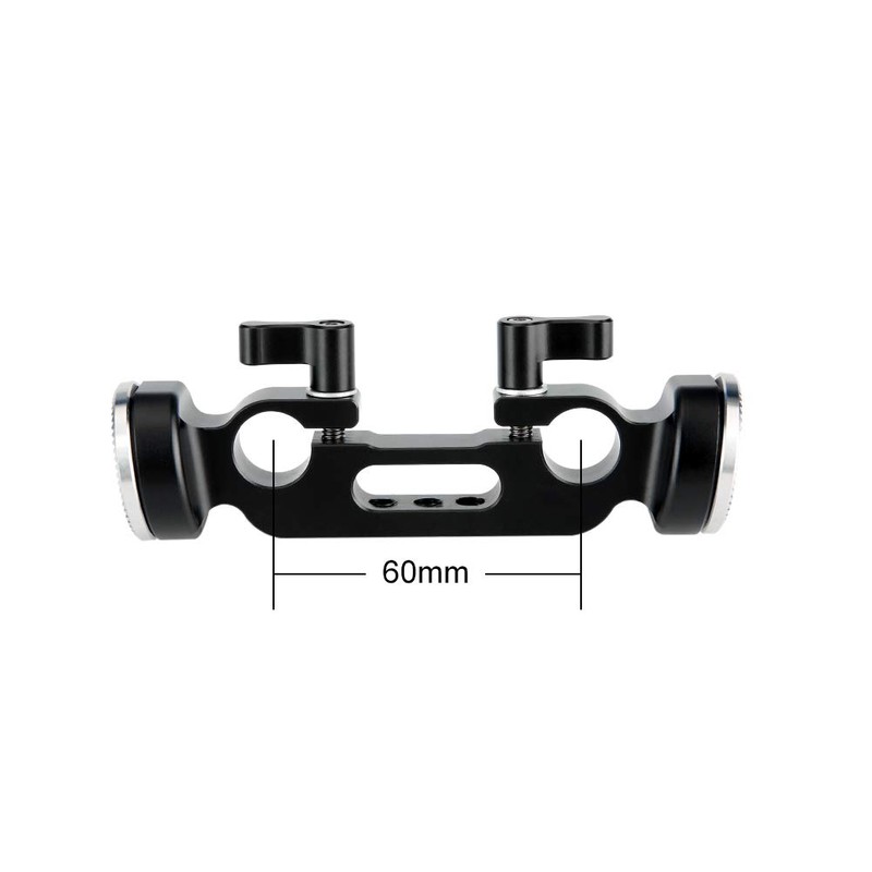 NICEYRIG 15mm Double Hole Rod Clamp with ARRI Standard Rosette