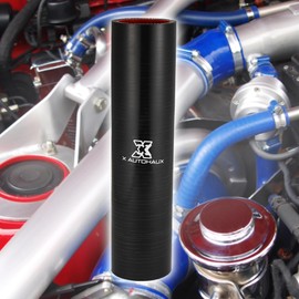 X AUTOHAUX 38mm 1.5" ID Straight Silicone Reducer Hose Silicone Hose Coupler Intercooler Tube Black Red for Car Intercooler Intake Piping