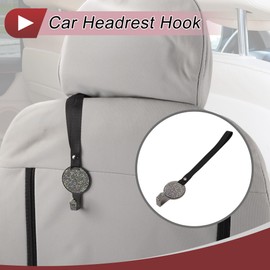 HEROFFIX 1 Pcs for Purses and Bags, Umbrella Etc Car Seat Headrest Hook Sturdy Car Seat Back Organizer Hooks Multicolor Microfiber Leather 10.87"x1.85"