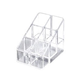 Ciieeo Nail Polish Organizer Case Small Acrylic Lipstick Holder 6 Slots Clear Lipstick Organizer Case Lipgloss Display Stand Rack for Lipgloss Lipstick Nail Polish Display
