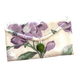 Travel Jewelry Organizer - Purple Floral Fabric Jewelry Case - Clear Pocket Travel Jewelry Wallet - Travel Gift