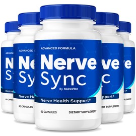 NutraVibe (5 Pack) Nerve Sync – Daily Nerve Support Formula with a Balanced Blend for Healthy Nerve Function, Comfort & Wellness | NerveSync Easy-to-Swallow Pills for Everyday Use (300 Capsules)