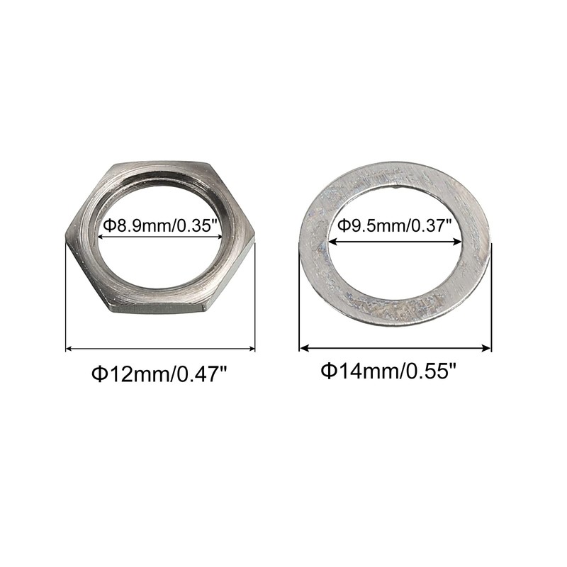 sourcing map Guitar Nuts and Washers 3/8" Guitar Input Output