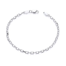 Old English Jewellers Solid 925 Sterling Silver Diamond Cut Belcher Forza Ladies Bracelet - 7.5 inch - Finest Italian Silver 925