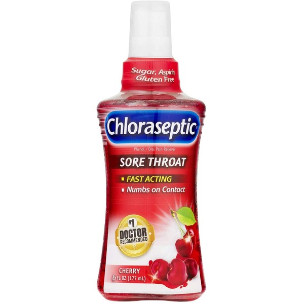 Chloraseptic Sore Throat Spray, Cherry Flavor, 6 fl oz (Pack of 2)