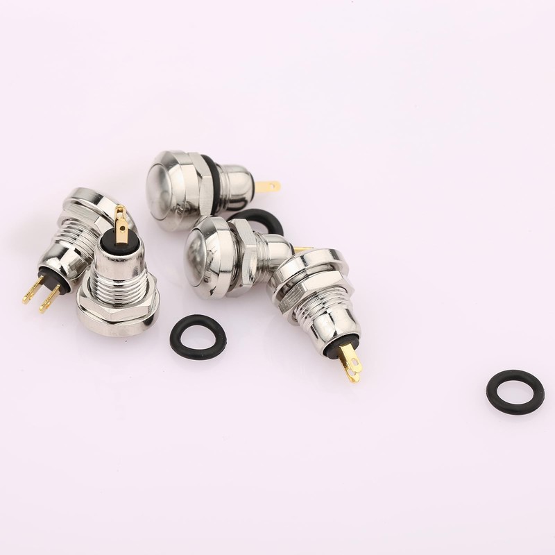 CLDIY Metal Momentary Push Button Switch Waterproof Silver Point 8