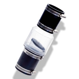 1-1/2 Inch sump pump check valve for Condensate and Sewage Pipes,Silent Check Valve for Backflow Prevention,Loaded Flapper, One-Way Drain Valve,Includes Steel Clamps Fit 1-1/2″ Pipe