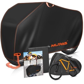 MUPAS Waterproof Bicycle Cover, 210D Oxford Fabric, Weatherproof Bicycle Garage, 200 x 110 x 70 cm Bicycle Tarpaulin, Outdoor, Waterproof, Tear-Resistant, Dustproof, Bicycle Cover with Lock Guide and
